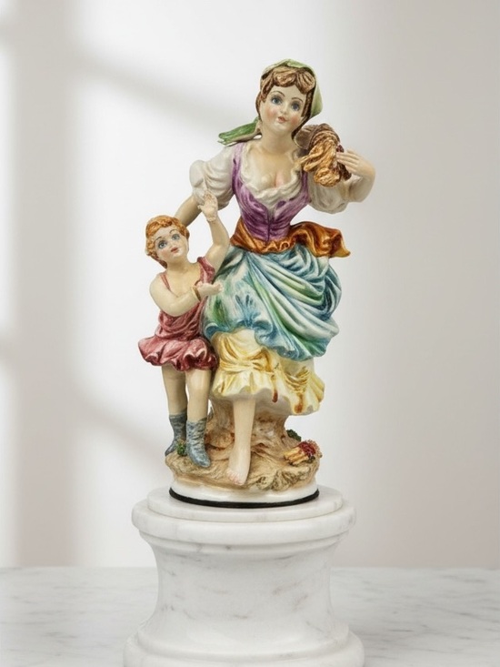 Capodimonte Other - Vintage Italian Capodimonte Style Porcelain
Figurine Woman & Child Made in Italy